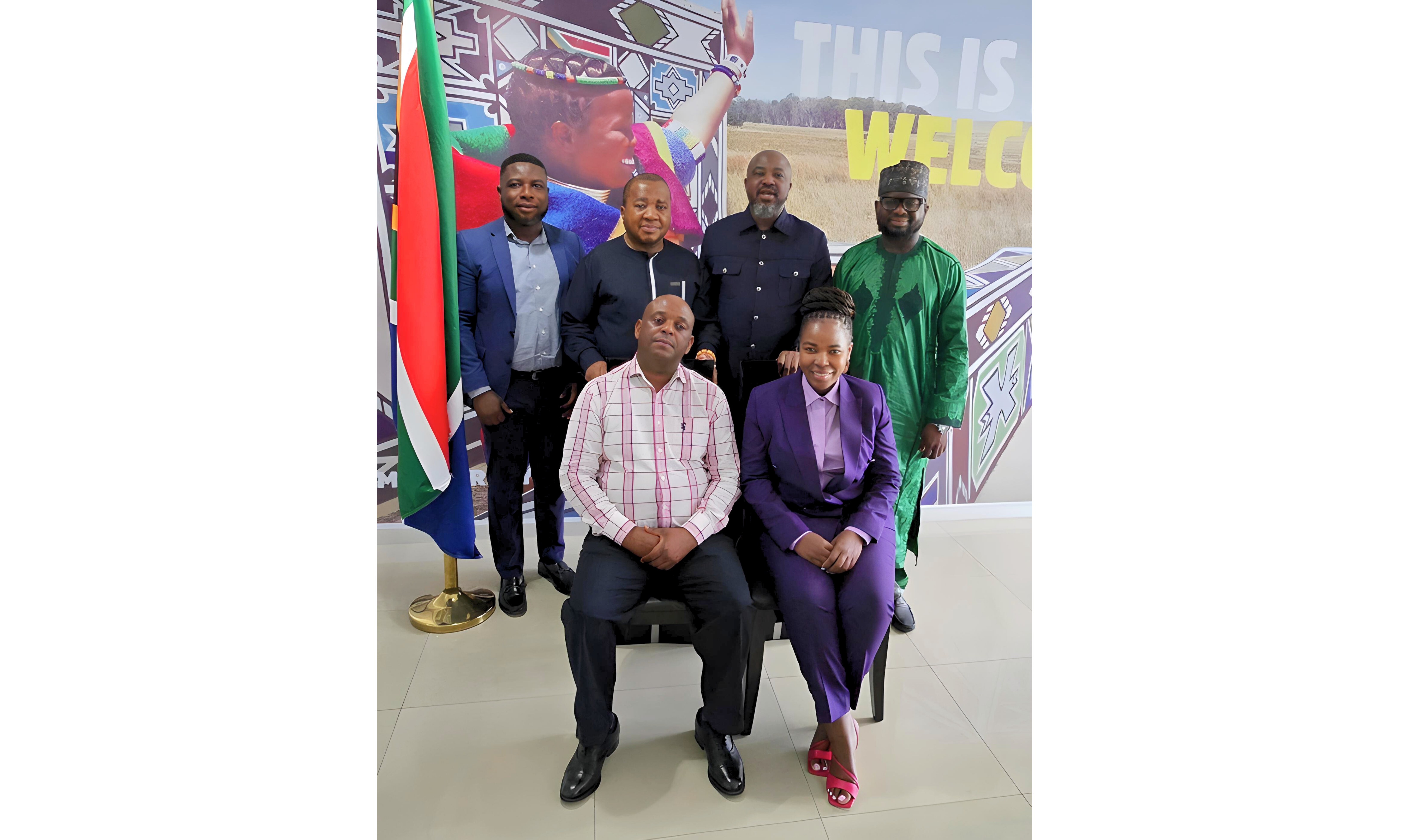 Mr. Steven Kutty, Mr. Thando Dalamba, and others meeting with SACGRA